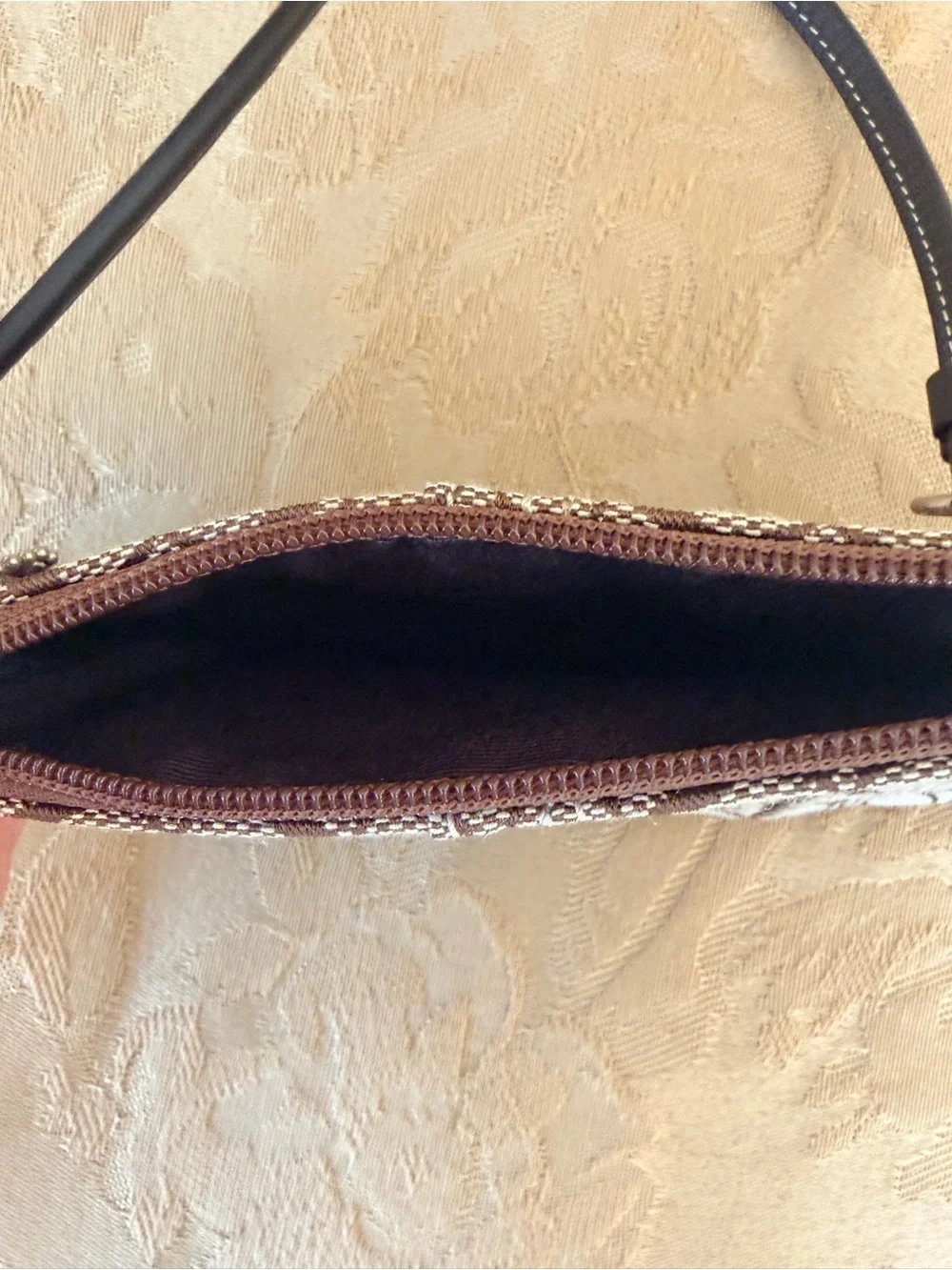 Coach Brown Signature Canvas Wristlet